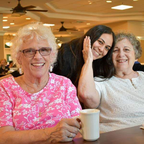 Relaxing with a cup of coffee at Carlton Senior Living
